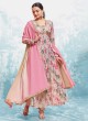 Pink Floral Printed Pant Style Suit With Dupatta